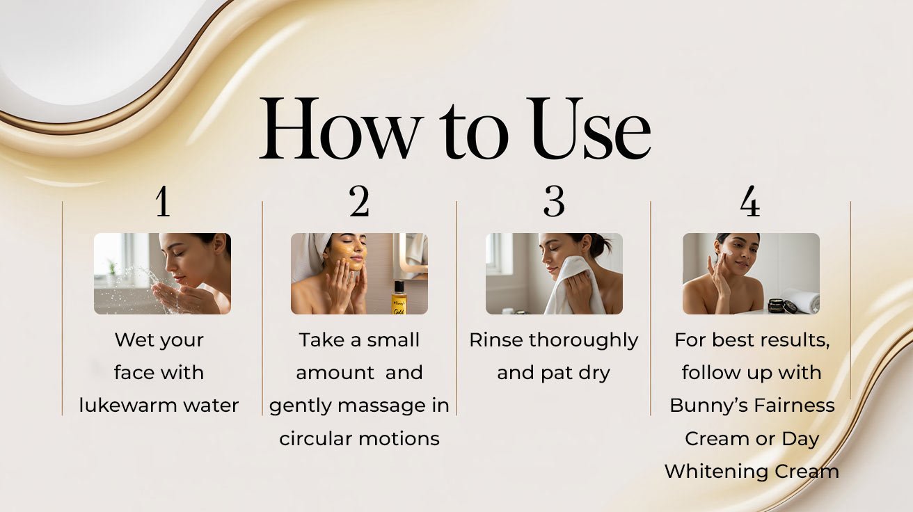 How to use Bunnys Gold Face Wash